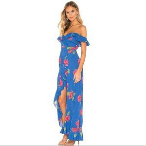 FLYNN SKYE Monica Floral Maxi dress in Deep Sea